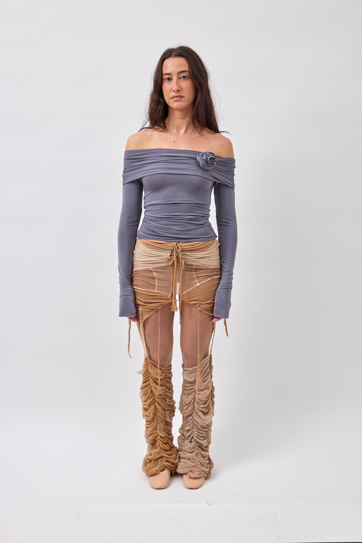 OFF SHOULDER TOP LONGSLEEVED / GREY