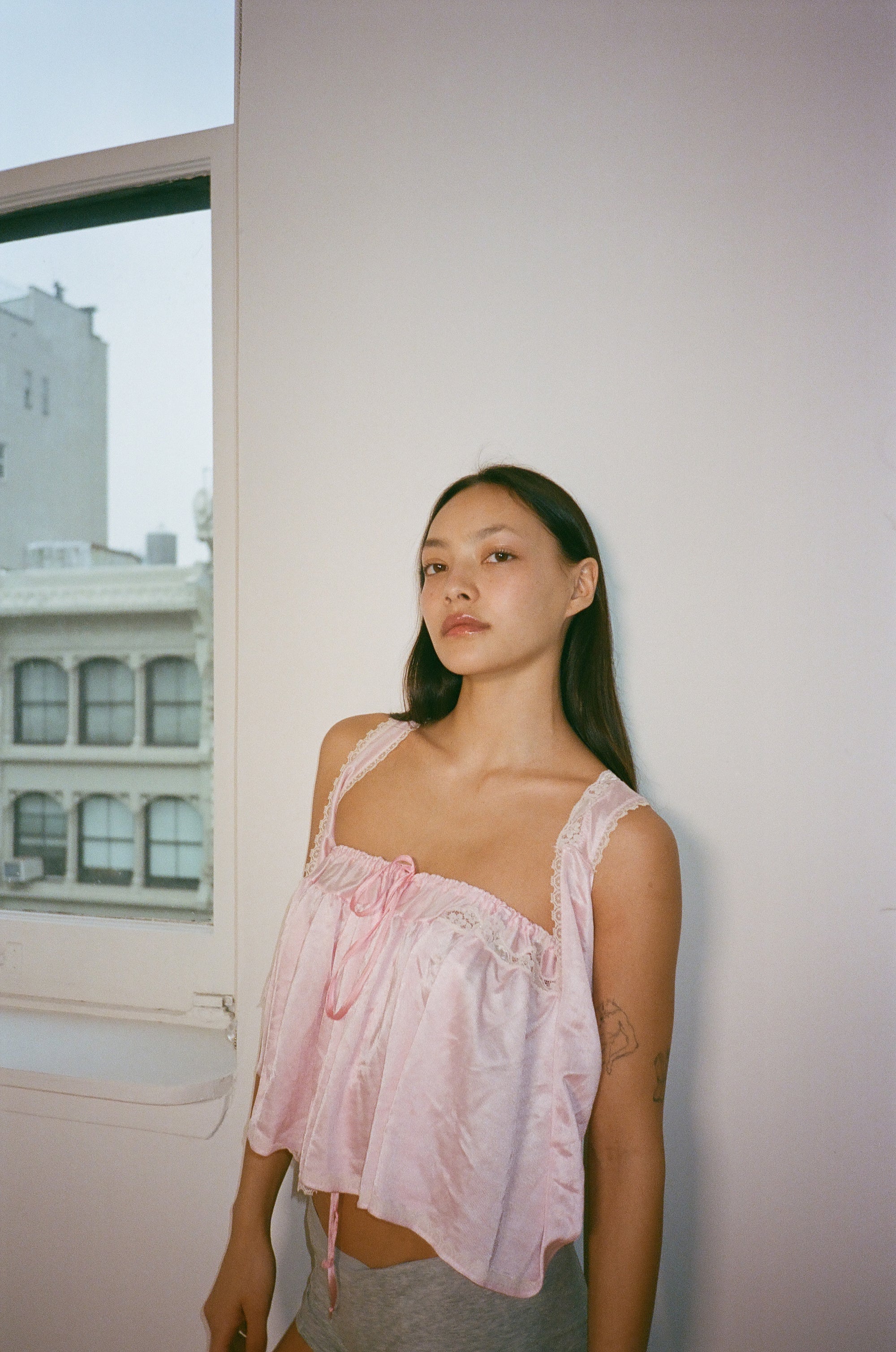 Nightgown 3-in-1 piece in polyester, pink