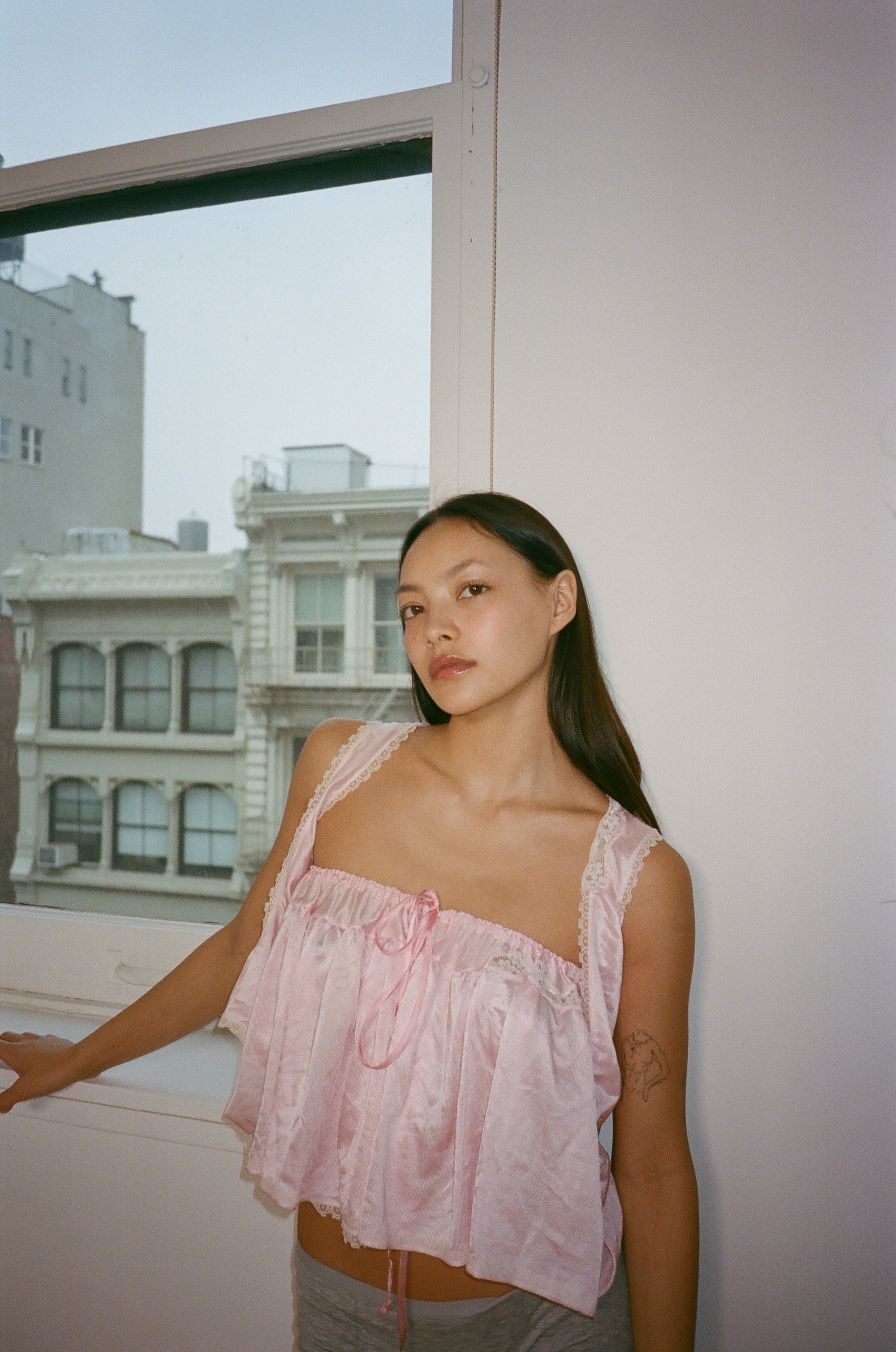 Nightgown 3-in-1 piece in polyester, pink