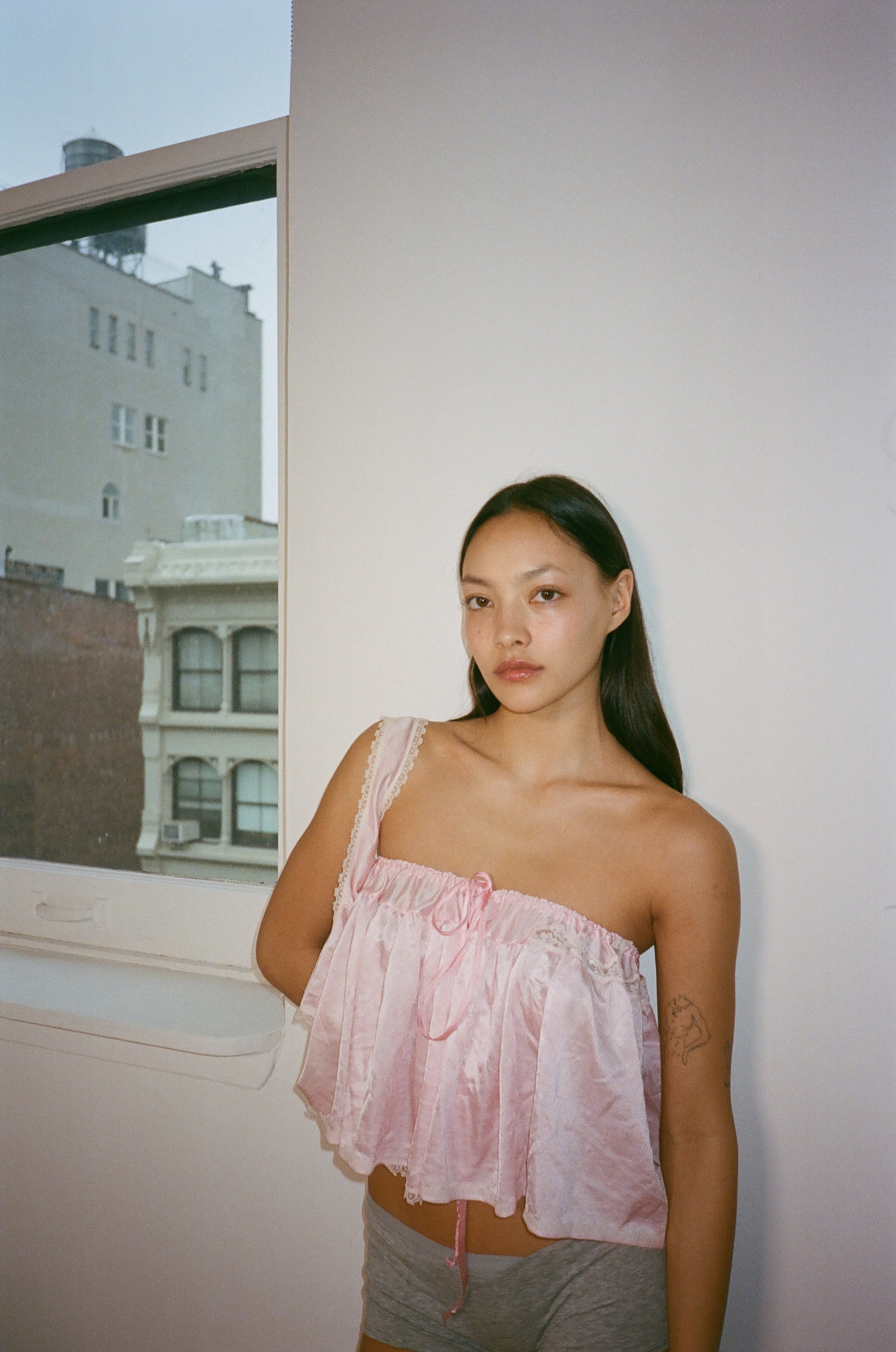 Nightgown 3-in-1 piece in polyester, pink