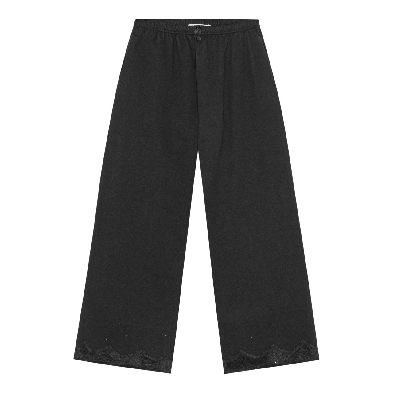 Lace sweatpants in cotton, black