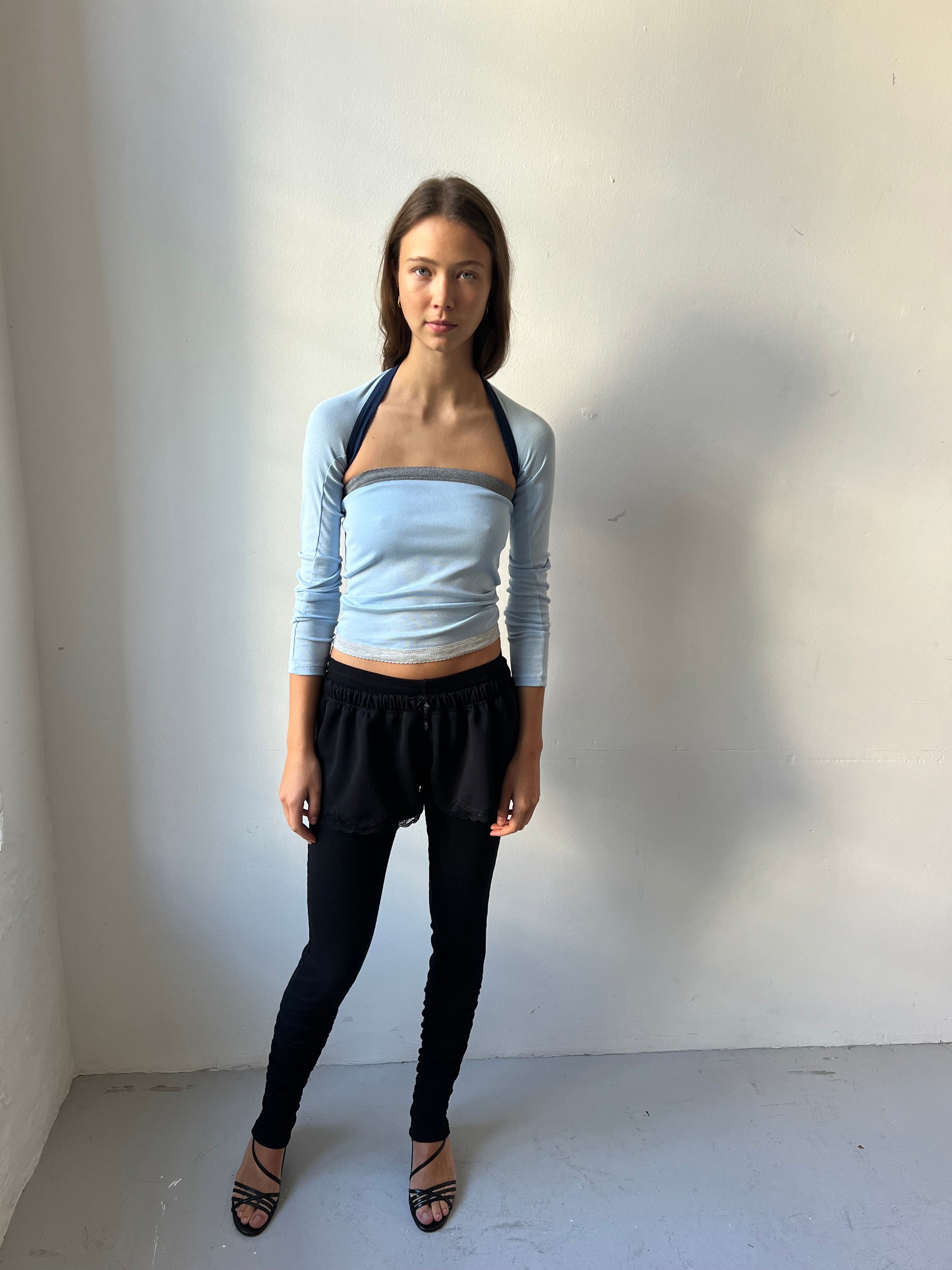 2-piece top in cotton, picoeta grey/blue
