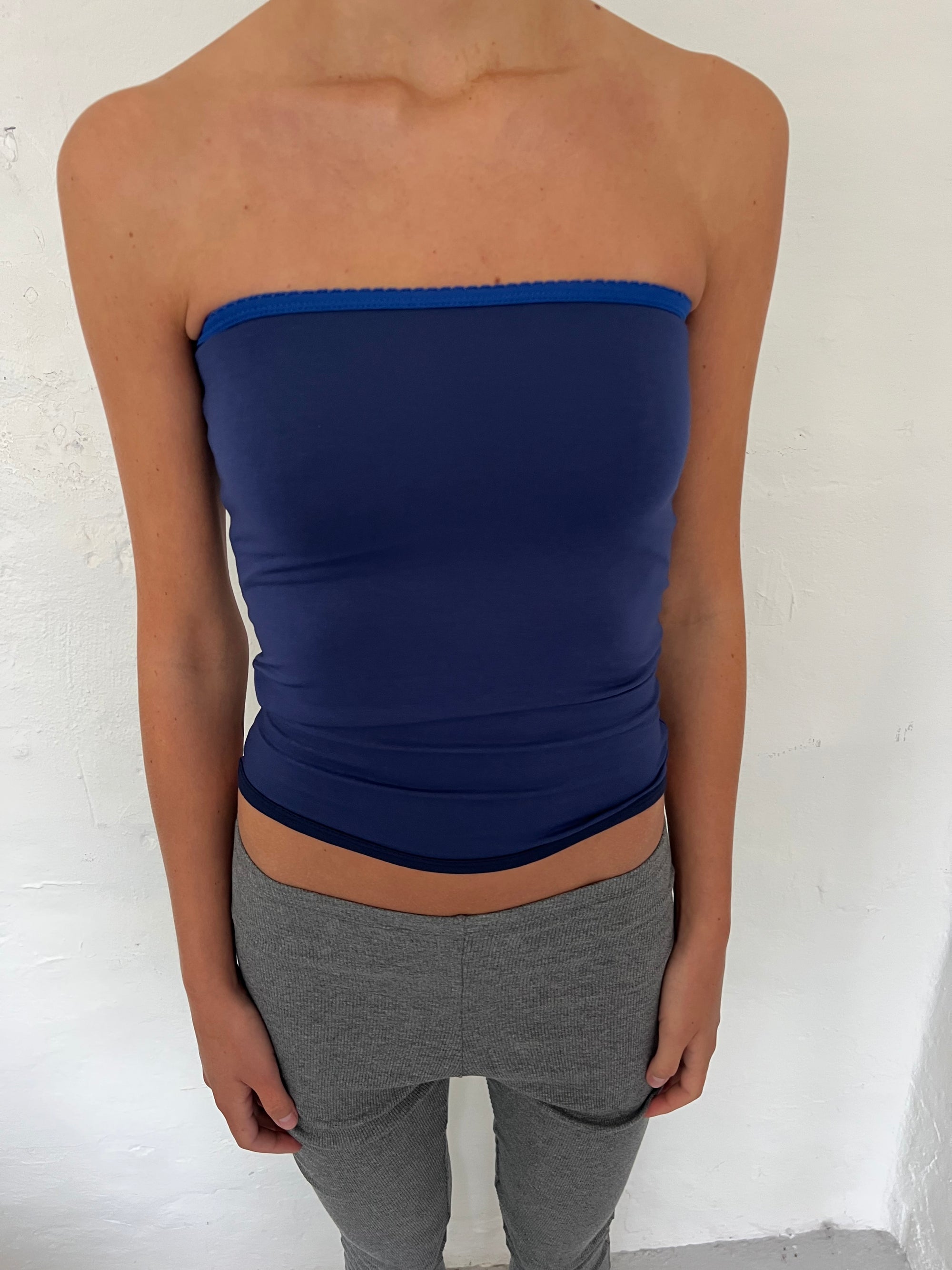 Bandeau top in viscose, picoeta electric/ocean/blue