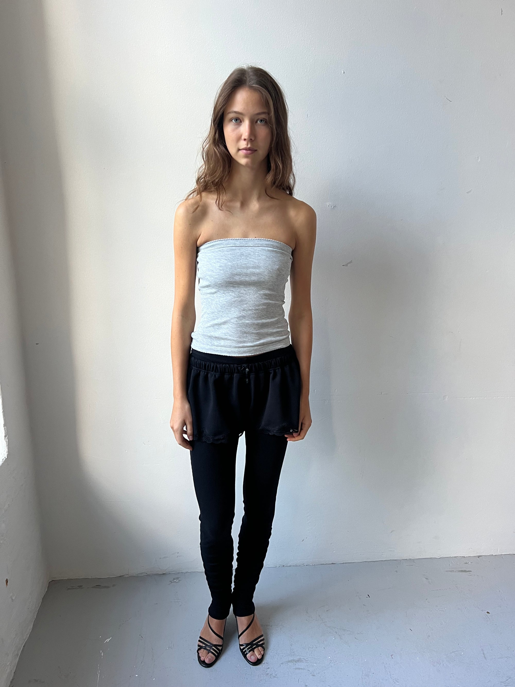 Bandeau top in cotton, grey