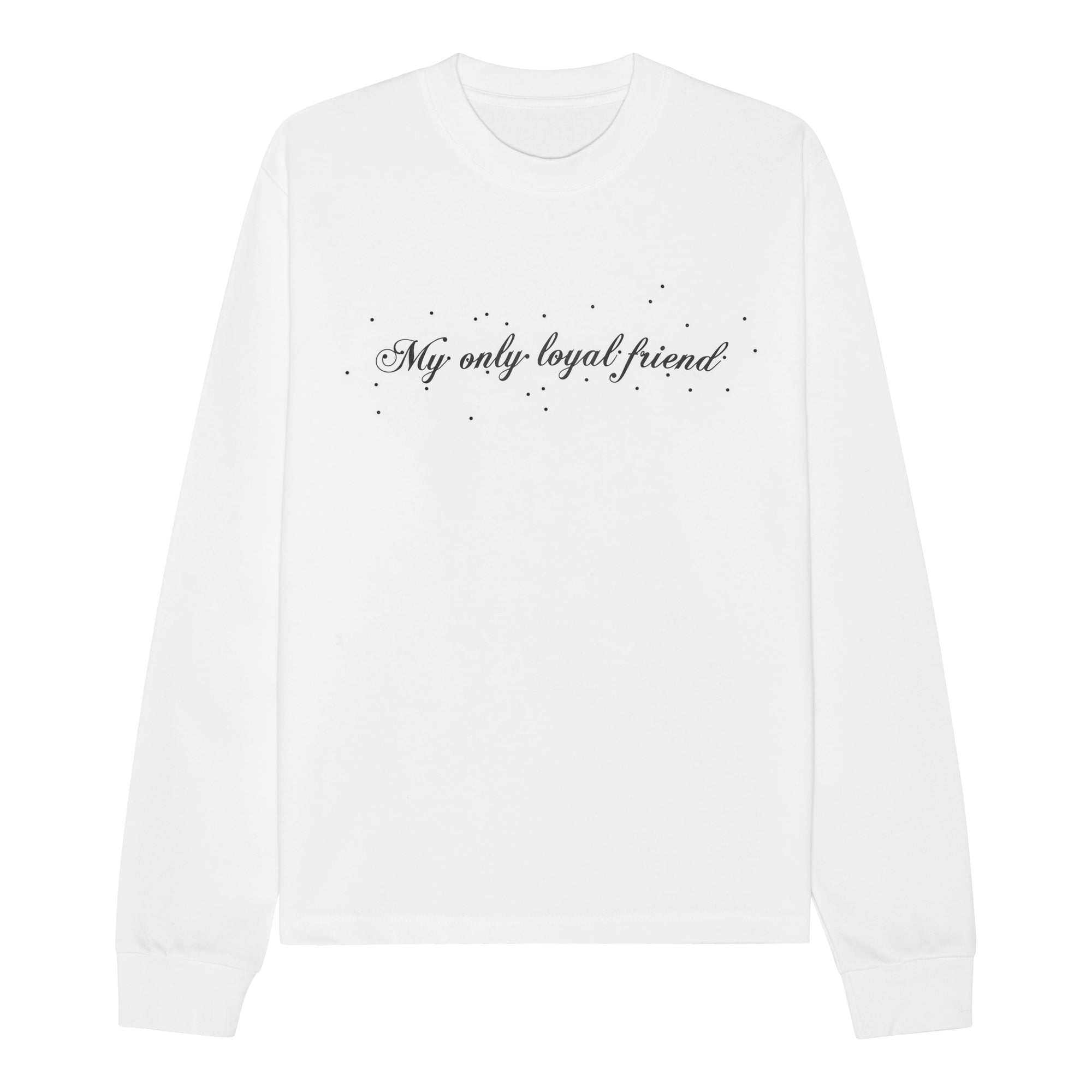 Oversized fit long sleeve dog t-shirt in cotton blend, white
