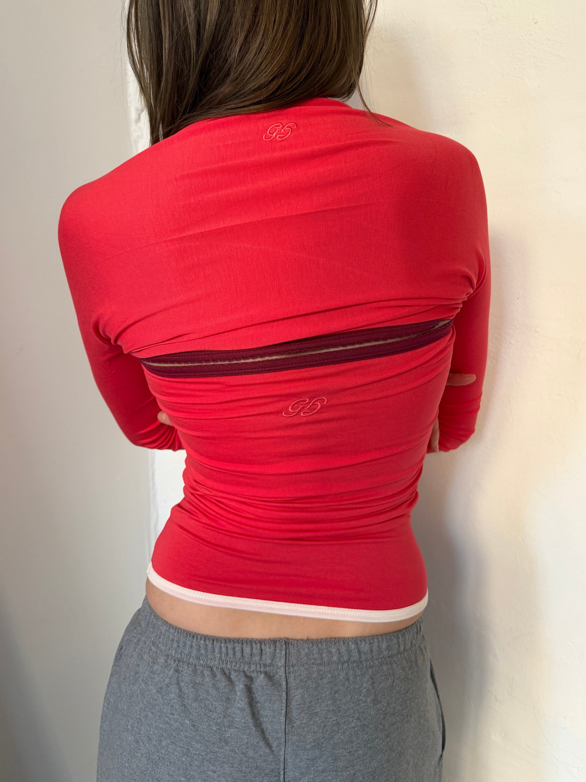 2-piece Top in Cotton, Cherry/Red/Ivory