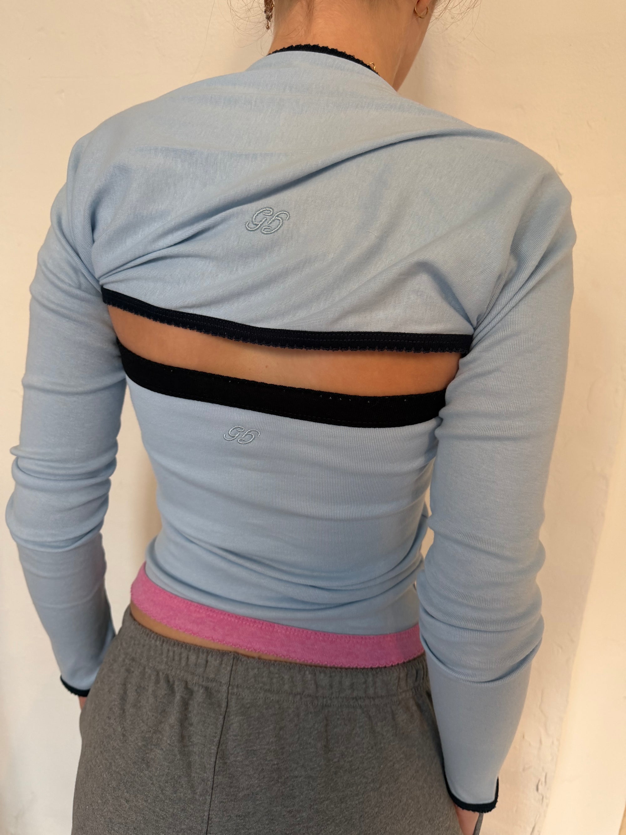 2-piece Top in Cotton, Picoeta Black/Lightblue/Pink