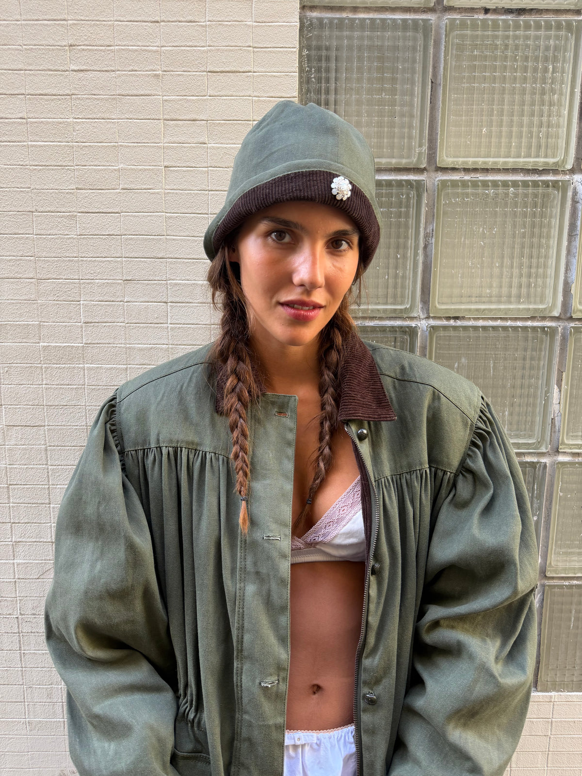 Made-to-order, Cloche Hat in Waxed Cotton