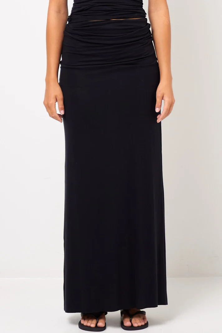 Full-Lenght Skirt in Viscose, Black