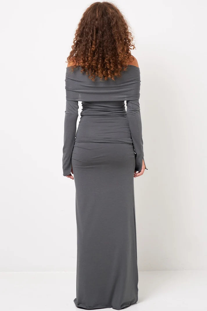Full-Lenght Skirt in Viscose, Petrolium