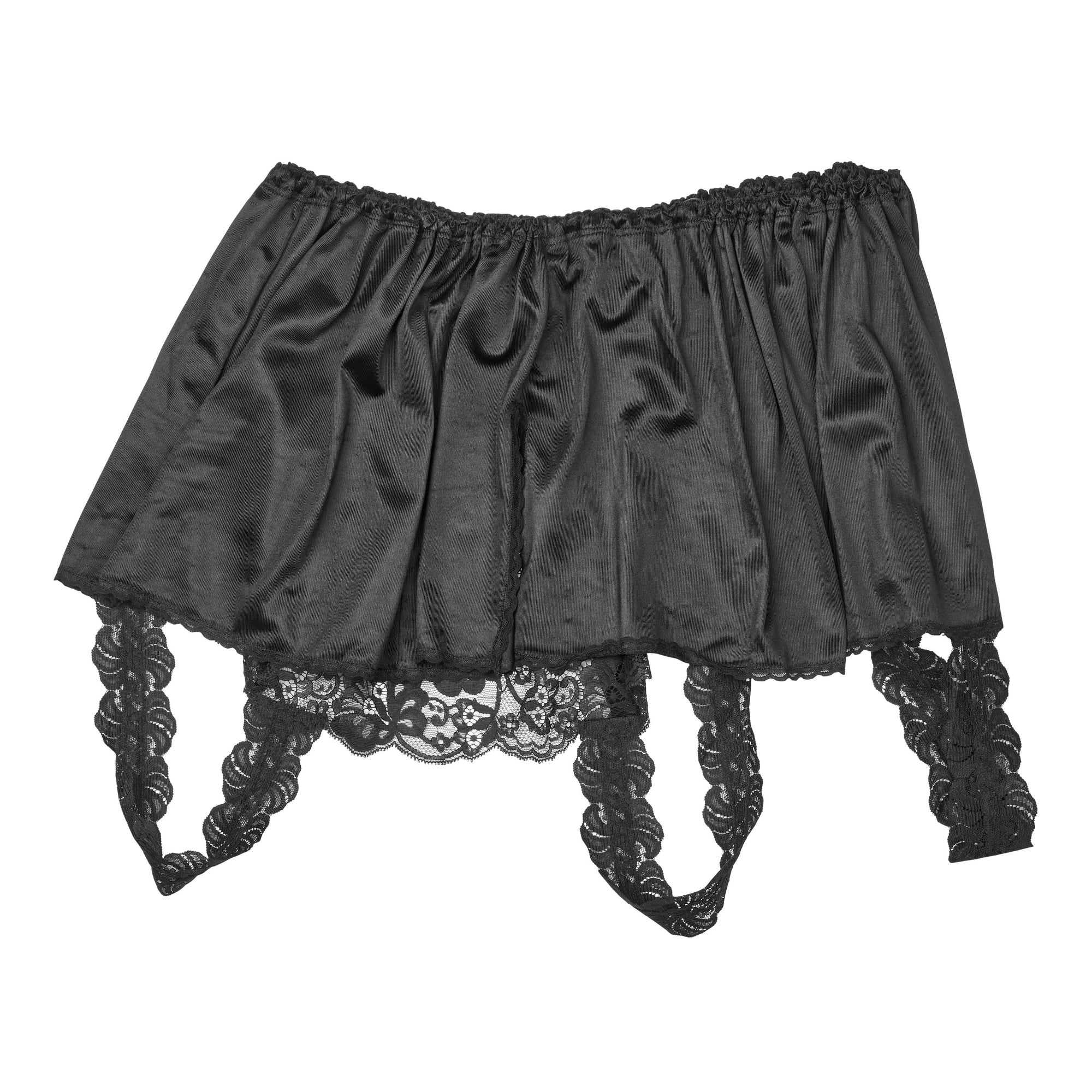 Nightgown 3-in-1 piece in nylon, black