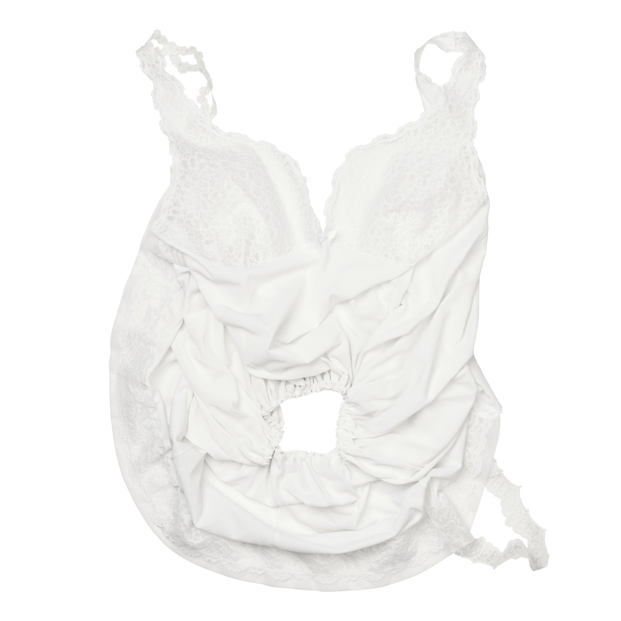 Nightgown 3-in-1 piece in polyester, white