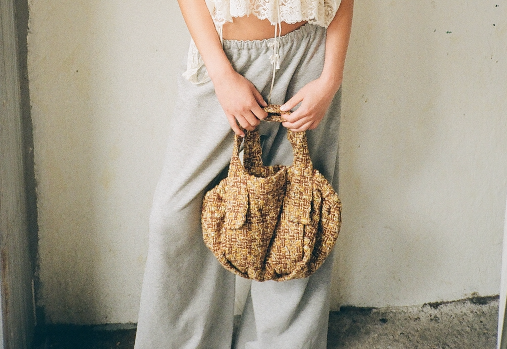 made to order, Mini tote bag in bouclé wool blend