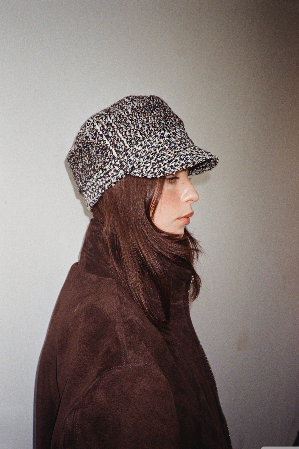 city cap in salt and peper bouclé