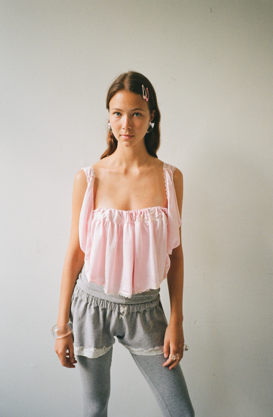 Nightgown 3-in-1 piece in polyester, pink