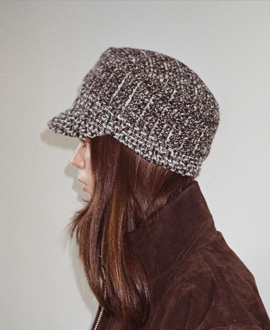 City Cap in Salt'n'Peper Bouclé Wool