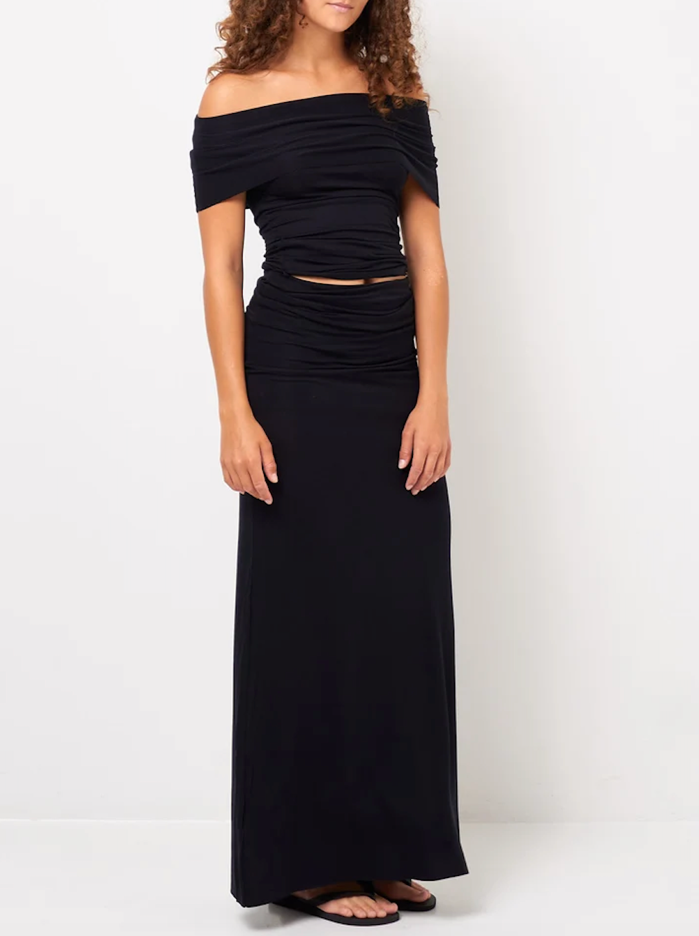 Full-Lenght Skirt in Viscose, Black