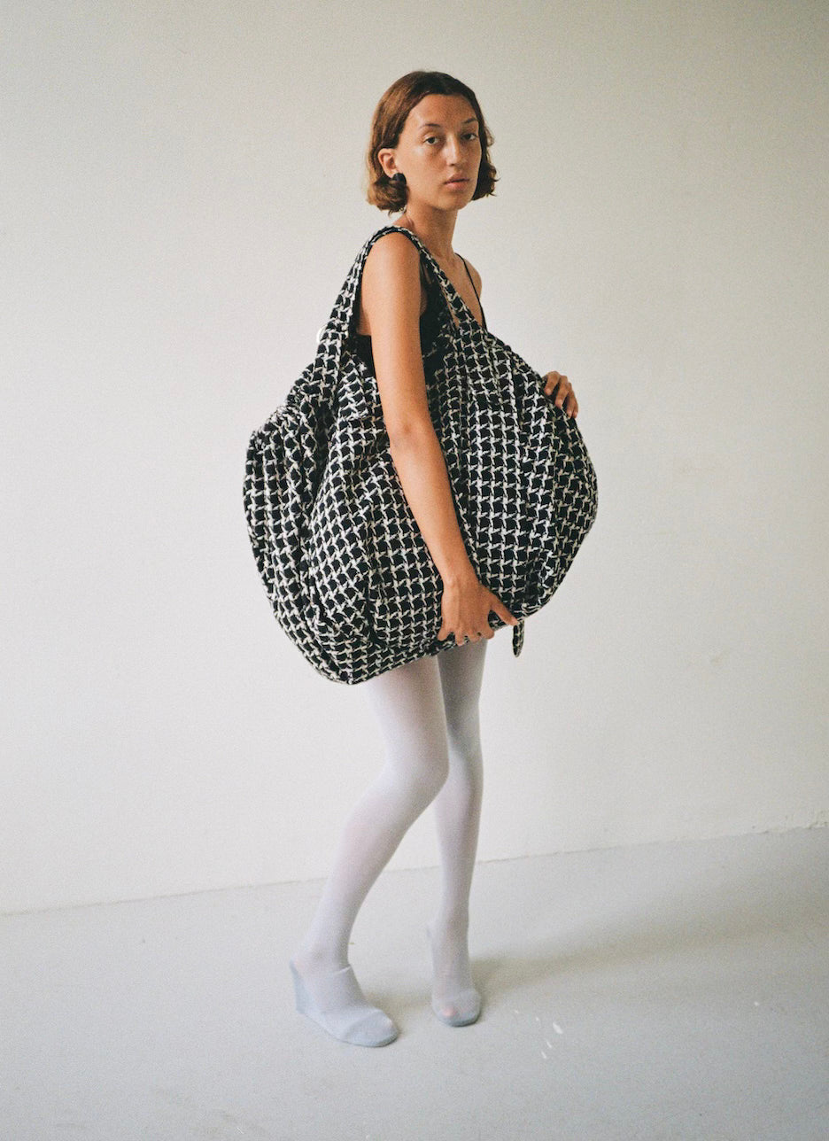 made to order, Large tote bag in bouclé wool blend