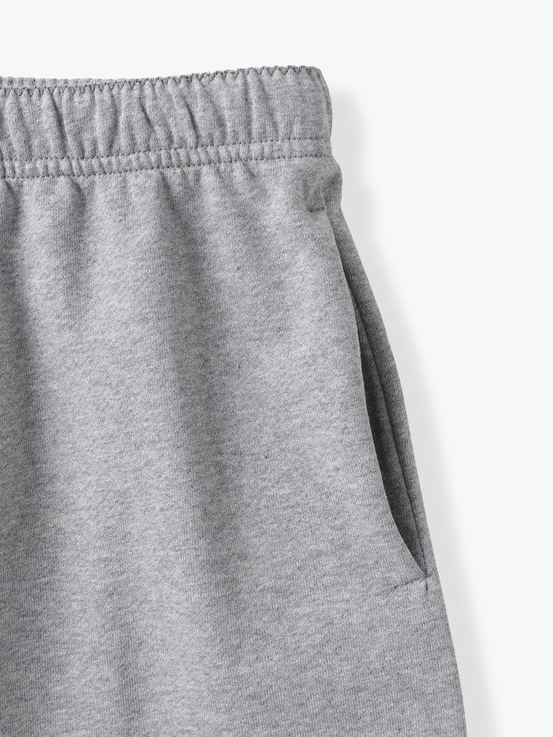 Lace Bermuda Sweatshorts in Cotton, Light Grey Melange