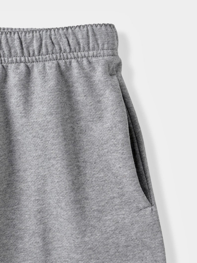 Lace Bermuda Sweatshorts in Cotton Fleece, Dark Grey Melange